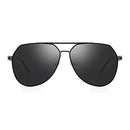 Cyxus Polarized Sunglasses for Men Women Classic Mirrored Lens UV Protection (Black)