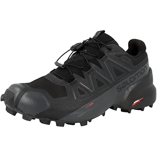 Salomon Men's Speedcross 5 GTX W Trail Running, Black/Black/Phantom, 5