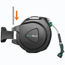 AQUAZILLA Retractable Garden Hose Reel 100FT +6FT 1/2", Durable Wall Mounted Water Hose Reel- Smooth Automatic Rewind, Lock Hose in Any Lenght, 180¡ã Swival Bracket, 9 Pattern Sprayer.