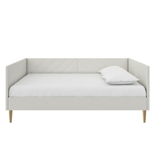 DHP Alicent Mid Century Upholstered Daybed Frame, Full Size, Gray Linen