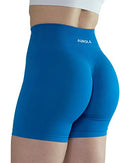 AUROLA Intensify Workout Shorts for Women Seamless Scrunch Short Gym Yoga Running Sport Active Exercise Fitness Shorts,Size S Diva Blue