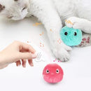 3 Pcs Fluffy Plush Cat Toy Squeaky Balls with Catnip, Newest 3 Lifelike Chirping Balls Animal Sounds-Bird Frog and Cricket, Interactive Fun Cat Toy for Indoor Kittens Exercise Hunting