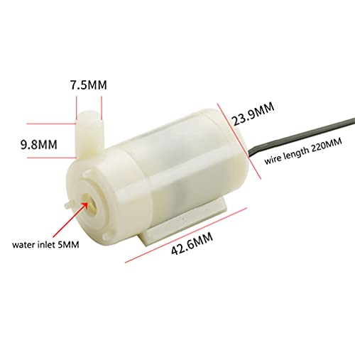 4Pcs Micro Submersible Mini Water Pump DC 3V-5V with 10ft Clear Vinyl Tubing Set for Fish Tank Garden Plant