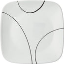Corelle Vitrelle 6-Piece Salad Plates Set, Triple Layer Glass and Chip Resistant, Lightweight Square 9-Inch Plates, Simple Lines