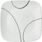 Corelle Vitrelle 6-Piece Salad Plates Set, Triple Layer Glass and Chip Resistant, Lightweight Square 9-Inch Plates, Simple Lines