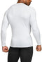 TSLA Men's Thermal V-Neck Long Sleeve Compression Shirts, Athletic Base Layer Top, Winter Gear Running T-Shirt TM-YUV55-WHT Large