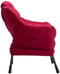 AcozyHom Modern Fabric Large Lazy Chair, Accent Oversized Comfy Reading Chair, Thick Padded Cozy Lounge Chair with Armrest, Steel Frame Leisure Sofa Chair for Living Room, Bedroom, Dorm, Burgundy