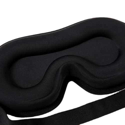 3D Sleep Mask for Men Women, Upgraded Contoured Cup Sleeping mask Blindfold, Block Out Light, Eye mask with Adjustable Strap,Soft and Breathable for Nap/Yoga/Traveling (Black)