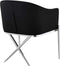Meridian Furniture Xavier Collection Modern | Contemporary Velvet Upholstered Dining Chair with Sturdy Steel X Shaped Legs, 25.5" W x 24.5" D x 31.5" H, Black