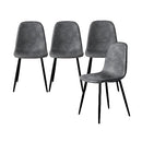 LEVEDE Dining Chairs, Set of 4 Reading Seating, Modern Kitchen Chairs, PU Leather Chic Nursing Seats, Home Furniture for Dining Room, Living Room, Cafe, Meeting Room, Load Up to150kg (Grey)