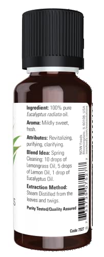 Now Essential Oils Eucalyptus Radiata Oil, Mildly, 1-Ounce