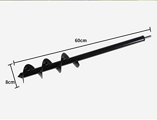 Garden Auger Spiral Drill Bit Earth Power Post Hole Digger Planter Φ80 x600mm