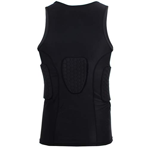 Minimal Men’s Padded Compression Shirt Sports Protective Vest Rash Guard Soccer Basketball Training Tank Top