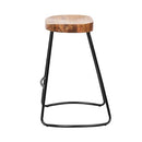 Artiss Bar Stools Stool Set of 2 Kitchen Counter Barstools Dining Chair Chairs Vintage Industrial Style Natural in 65cm Seat Height Floor for Home Bar Dining Room Cafe Outdoor Indoor