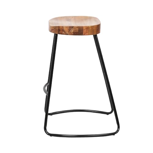 Artiss Bar Stools Stool Set of 2 Kitchen Counter Barstools Dining Chair Chairs Vintage Industrial Style Natural in 65cm Seat Height Floor for Home Bar Dining Room Cafe Outdoor Indoor