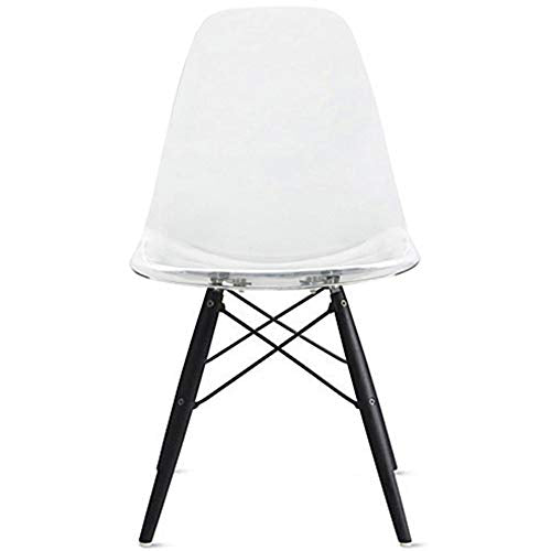 2xHome CH-RayBlkLeg(Clear) Dining Chair