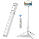 TONEOF Tripod, Cell Phone Selfie Stick, 60 Inch All-in-1 Stand with Integrated Wireless Remote,Portable, Extendable Tripod for 4-7 Inch iPhone and Android(White)