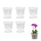 qzjijosen 5pcs Orchid Pots,5 Inch Clear Plant Pots with Holes & Saucers,Plastics Breathable Slotted Orchid Planter Indoor Outdoor for Repotting