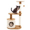 3-Tier Cat Tree - 2 Napping Perches, Kitten Condo, 2 Sisal Rope Scratching Posts, and Hanging Toy - Tower for Indoor Kitties by PETMAKER (Brown)