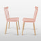 Simpol Home DSW Armless Modern Plastic Chairs with Wood Legs for Living, Bedroom, Kitchen, Dining,Lounge Waiting Room, Restaurants, Cafes, Set of 4, Pink Light