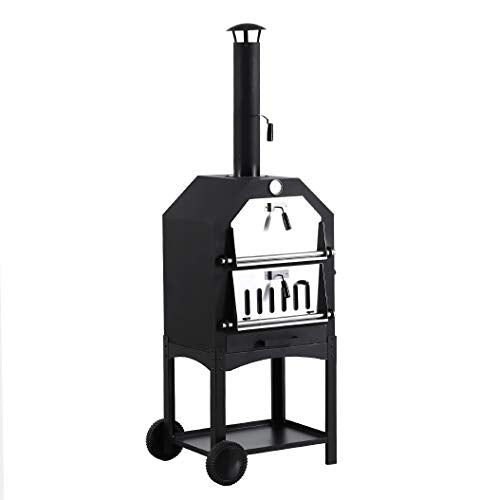 Charcoal Pizza Oven, 3in1 Grill Smoke Bake - Portable, Outdoor Grills and Smoker, Charcoal BBQ, Pizza Stone, Barbeque
