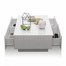 Luxsuite Coffee Table High Gloss Tea Table Wooden with Storage 4 Drawers Storage Shelf Cabinet Living Room Furniture White 95cm