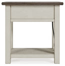 Signature Design by Ashley Bolanburg Farmhouse Chair Side End Table, Light Brown & Whitewash