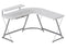 SHW Gaming L-Shaped Computer Desk with Monitor Stand, White