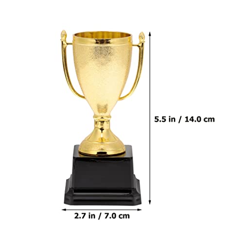 BESPORTBLE Gold Trophy Cups Award Medals: Plastic Trophies Winner Medals Golden Award Trophy Cup and Honor Medal for Winning Prizes Competitions Ceremony Appreciation Gift