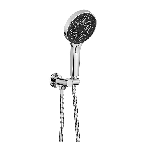 Decaura 3-Mode Handheld Shower Head with 150cm Shower Hose Brass Wall Elbow Bracket Soft Spray Luxury Massage (Chrome)