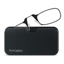 ThinOptics Reading Glasses And Pod Case 1.00 Strength Black Frames, Black Case