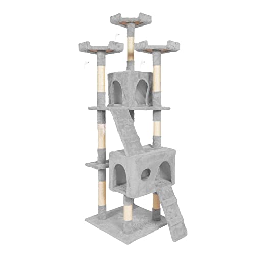 Floofi 170cm Cat Tree, Cat Tower, Cat Scratching Post, Cat Tree for Indoor Cats, Cat Condo, Cat Furniture, Cat Trees, Cat Post, Large Cat Tree, Cat Tree Tower, Cat Tower Large Cats (Grey)