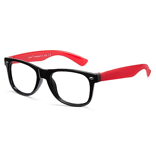 Cyxus Blue Light Blocking Glasses for Kids Anti Eye Strain Computer Glasses UV420 Filter Lens Lightweight Frame Eyeglasses Age 3-10(red)