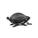 Weber Q 1400 Electric Grill (Black) with Portable Cart and Grill Cover Bundle (3 Items)