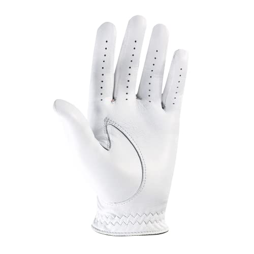 FootJoy Men's StaSof Golf Glove, White, Medium/Large, Worn on Left Hand