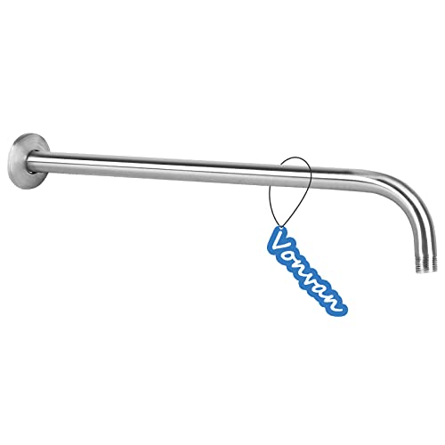 𝙑𝙤𝙣𝙫𝙖𝙣 Shower Head Extension Arm, 16 inch Brushed Nickel Shower Arm Easy to Install, Wall Mounted 304 Stainless Steel Shower Extension Arm, 1/2'' NPT Standard Thread Shower Head Pipe with Flange