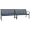 vidaXL Twin Garden Bench Outdoor Patio Backyard Lounge Terrace Balcony Yard Park Seating Seat Furniture 251 cm Steel and WPC Black