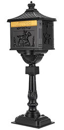 ZOTORUN Curbside Mail Manager Rustproof Cast Aluminum Locking Security and Post Mount Mailbox, Large, Black