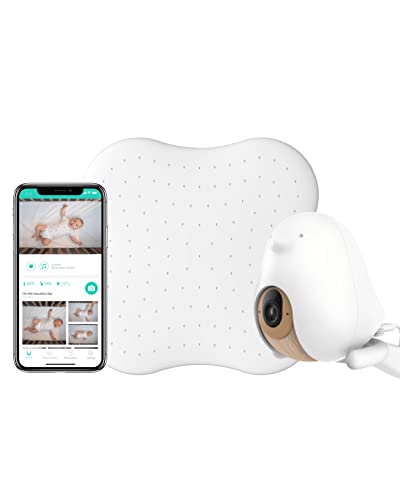 CuboAi Sleep Safety Bundle-1080p HD Night Vision CuboAi Plus Smart Baby Monitor with 3-Stand Set and Sleep Sensor Pad | Proactive AI Baby Safety Alerts, Sleep Analytics & Breathing Motion Detection