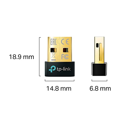 TP-Link Bluetooth 5.0 Nano USB Adapter, Compatible with Bluetooth V5.0/4.0/3.0/2.1/2.0/1.1, Plug and Play for Win 8, Win 8.1, and Win 10 (UB500) | AU Version |