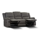 Charlotte 3 + 1 + 1 Seater Manual Recliner Sofa Lounge Couch Armchair Solid Wood Frame Fabric Upholstery Suite - Latte