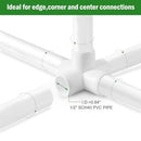 Zernmiarder 5 Way PVC Pipe Fittings 1/2 Inch, PVC Elbow Corner Side Outlet Tee Fitting, SCH40 Furniture Grade PVC Pipe Connectors - Fits 1/2" PVC Pipes, 12 Pieces
