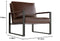 Recaceik Mid-Century Modern Accent Armchair, PU Leather Single Sofa, Lounge Living Room Chair with Arm for Home Furniture, Brown