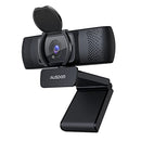 AUSDOM Webcam, Autofocus Webcam with Microphone, Privacy Cover, Plug and Play USB Computer Web Camera for Pro Streaming/Online Teaching/Video Calling/Zoom/Skype (Black-1080P)