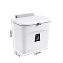 7 Liter Kitchen Compost Bin for Countertop or Under Sink, Small Hanging Trash Can with Lid for Cabinet Door, Mountable Garbage Bin for Bathroom, Bedroom, Office (White)