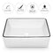 Luxsuite Bathroom Basin Bathroom Sink Vessel Washing Basin Vanity Hand Wash Bowl Above Counter Bath Toilet Countertop Rectangle Ceramic Basin White 48x37cm