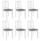 'vidaXL 6 pcs Dining Chairs with Solid Wood Structure, Modern White and Grey Finish, Includes Comfortable Cushions for Indoors and Outdoors