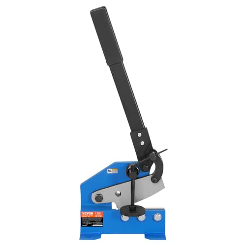 VEVOR Hand Plate Shear 5", Manual Metal Cutter Cutting Thickness1/4 Inch Max, Metal Steel Frame Snip Machine Benchtop 7/16 Inch Rod, for Shear Carbon Steel Plates and Bars