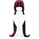 Konniqiwa Anime Cosplay Wig 80cm Long Black mixed Rose Pink Halloween Party Wigs for Women Girls