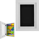 Kids Art Frame A4 Child Artwork Picture Display Frame Wood Front Opening Photo Frame with Fixed Strap Horizontal and Vertical Formats Hold up to150 Artworks for Crafts Drawing (White)